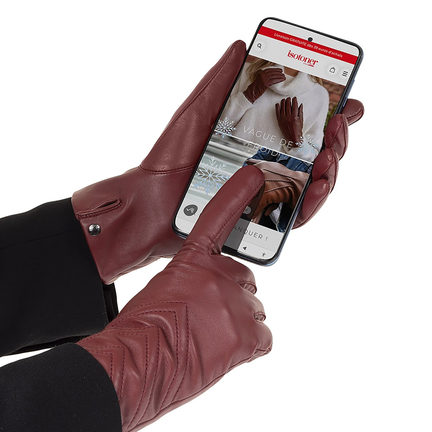 Gants Femme en cuir doublé cachemire 85222 – Image 2