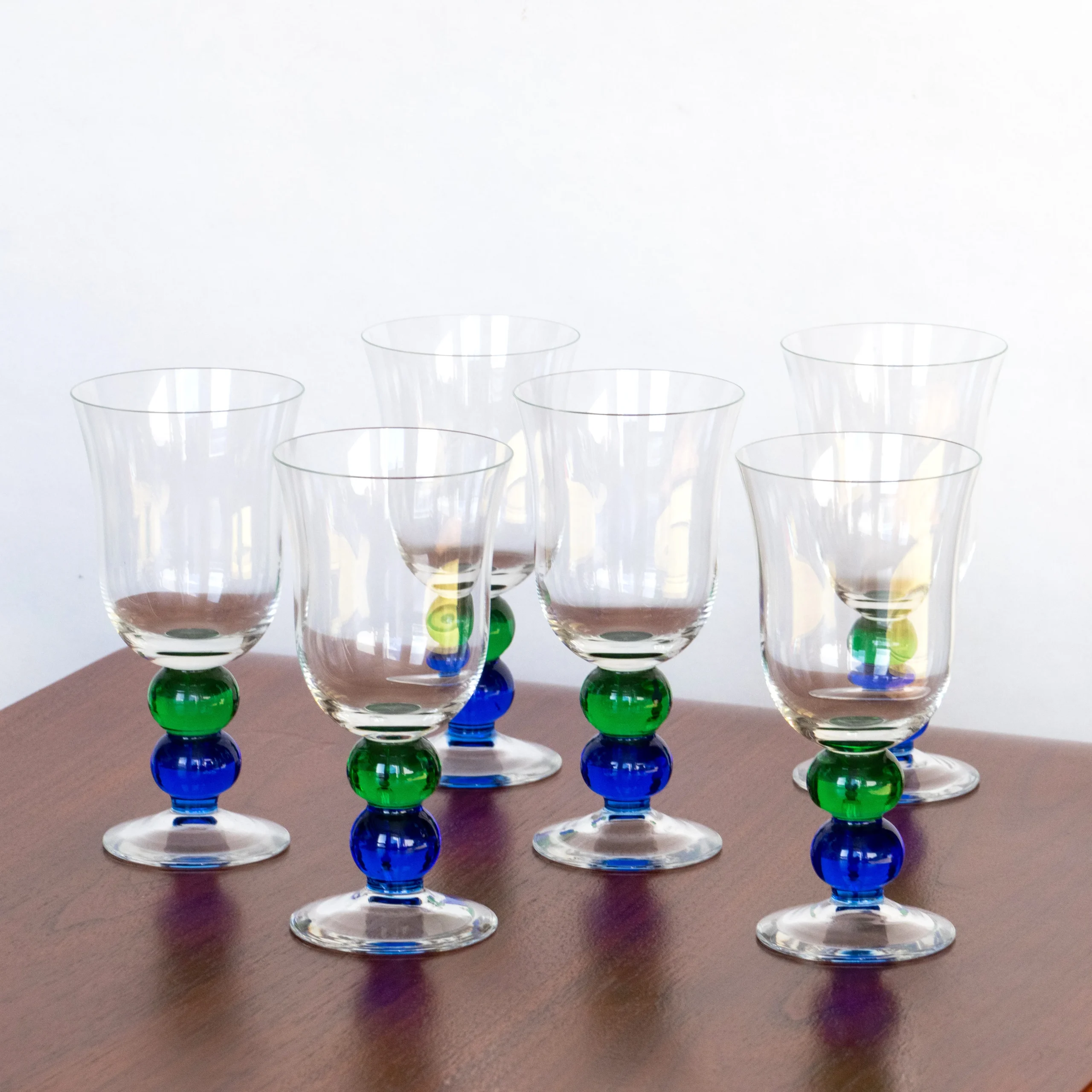 6 verres à pied en cristal - bulles colorées – Image 5