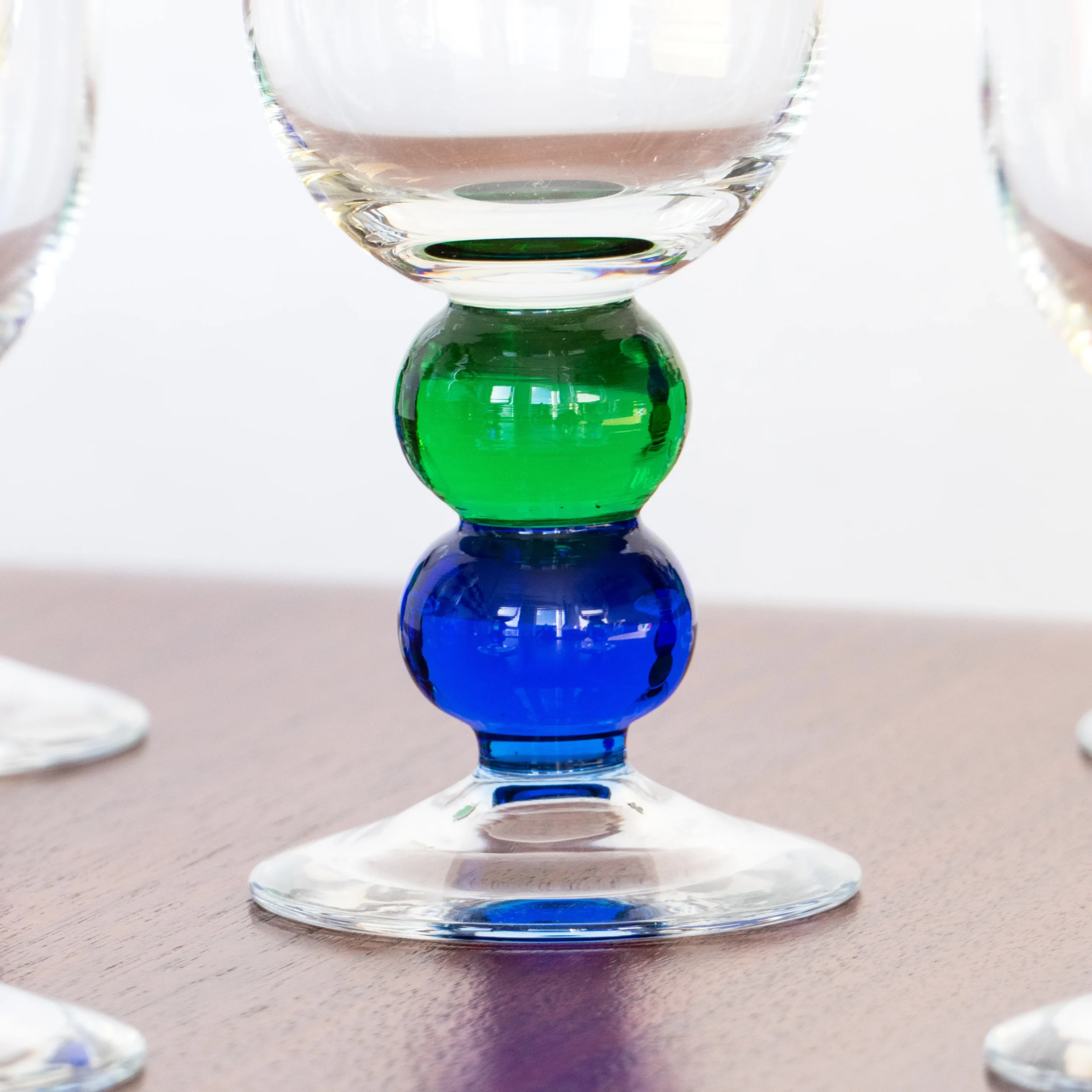 6 verres à pied en cristal - bulles colorées – Image 4