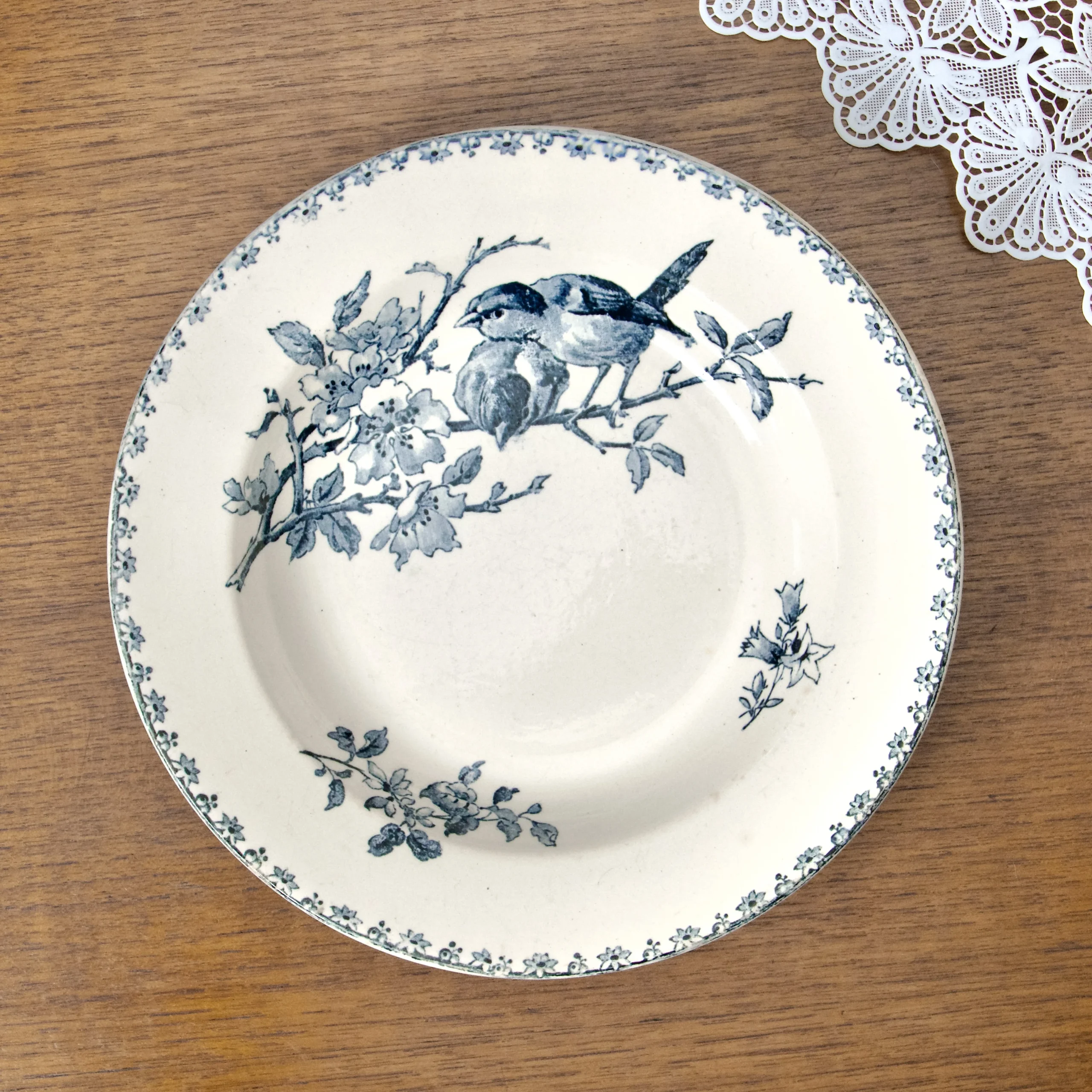 10 assiettes creuses Sarreguemines "Favori" XIXe - terre de fer – Image 7