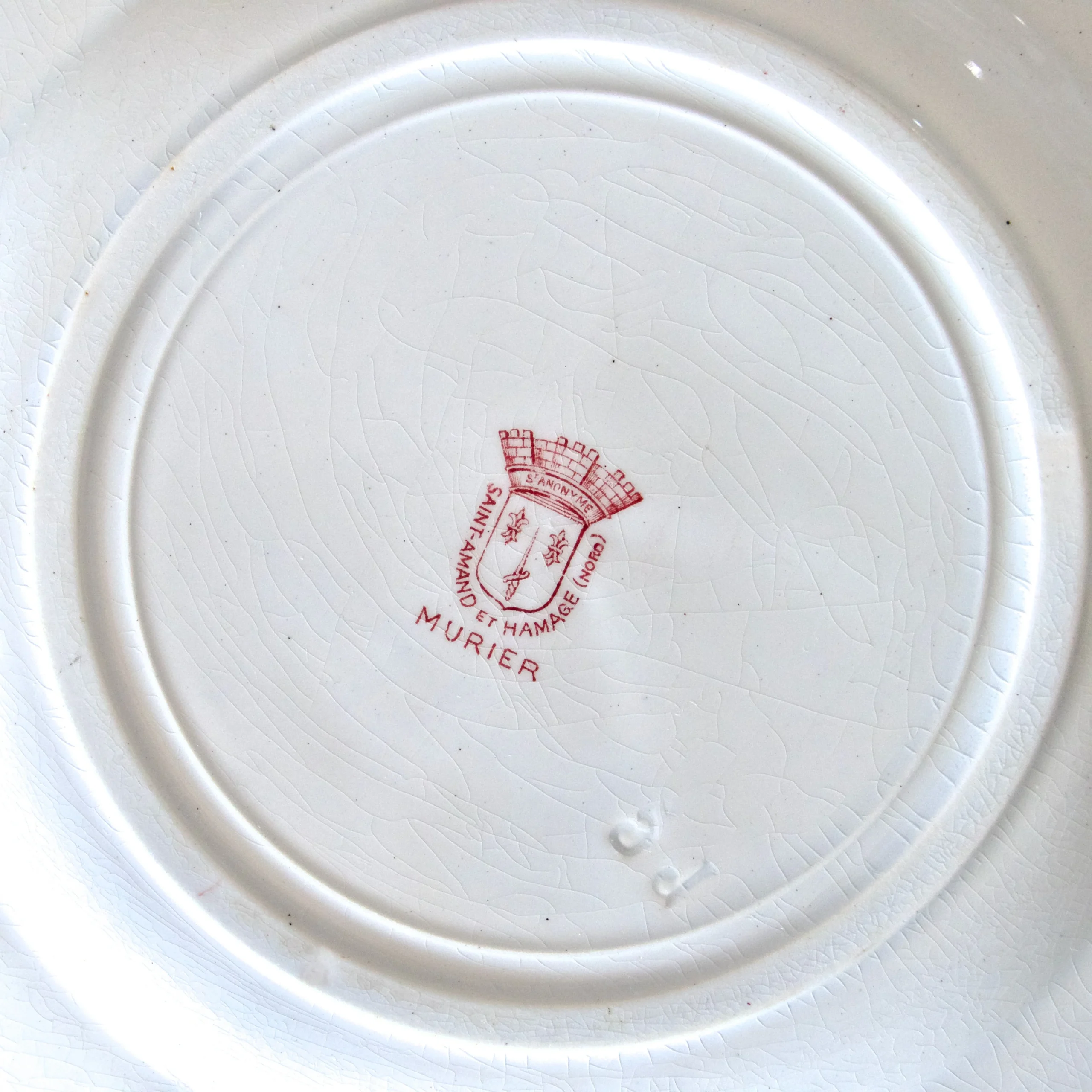 6 assiettes St Amand "mûrier" - terre de fer rose lot A – Image 5